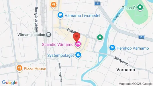 Kontorslokaler att hyra i Värnamo - kort over placeringen