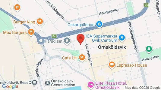 Kontorslokaler att hyra i Örnsköldsvik - kort over placeringen