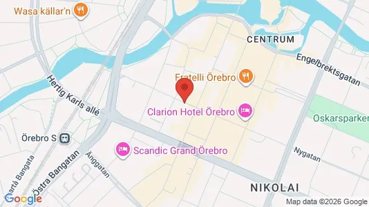 Kontorslokaler att hyra i Örebro - kort over placeringen