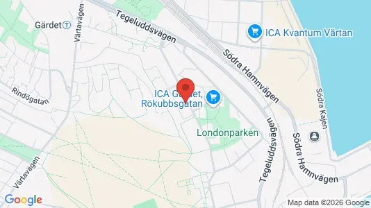 Kontorslokaler att hyra i Gärdet/Djurgården - kort over placeringen