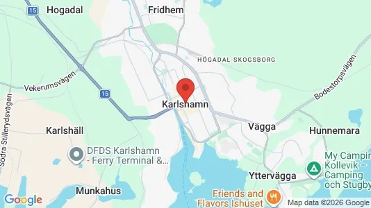Kontorslokaler att hyra i Karlshamn - kort over placeringen