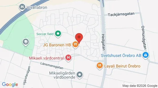 Kontorslokaler att hyra i Örebro - kort over placeringen