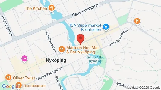 Kontorslokaler att hyra i Nyköping - kort over placeringen