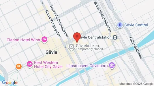 Kontorslokaler att hyra i Gävle - kort over placeringen