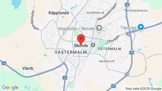 Kontorslokaler att hyra i Skövde - kort over placeringen