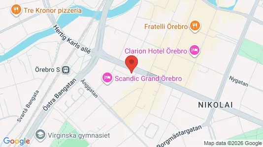 Kontorslokaler att hyra i Örebro - kort over placeringen