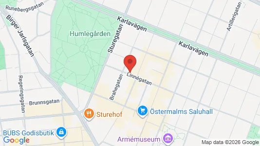 Kontorslokaler att hyra i Östermalm - kort over placeringen