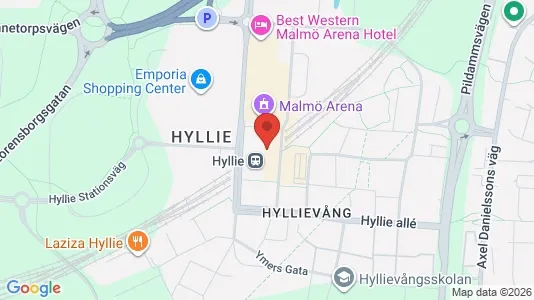 Kontorslokaler att hyra i Hyllie - kort over placeringen