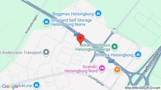 Kontorslokaler att hyra i Helsingborg - kort over placeringen