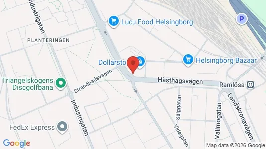 Kontorslokaler att hyra i Helsingborg - kort over placeringen